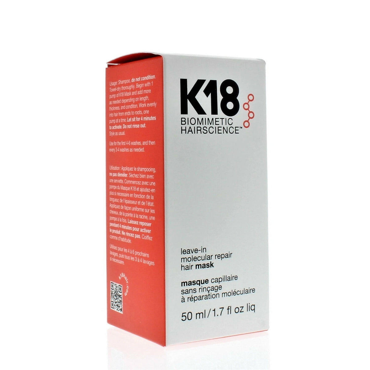 K18 Biomimetic Hairscience Leave-In Molecular Repair Hair Mask 50ml/1.7oz - Mugg Nest